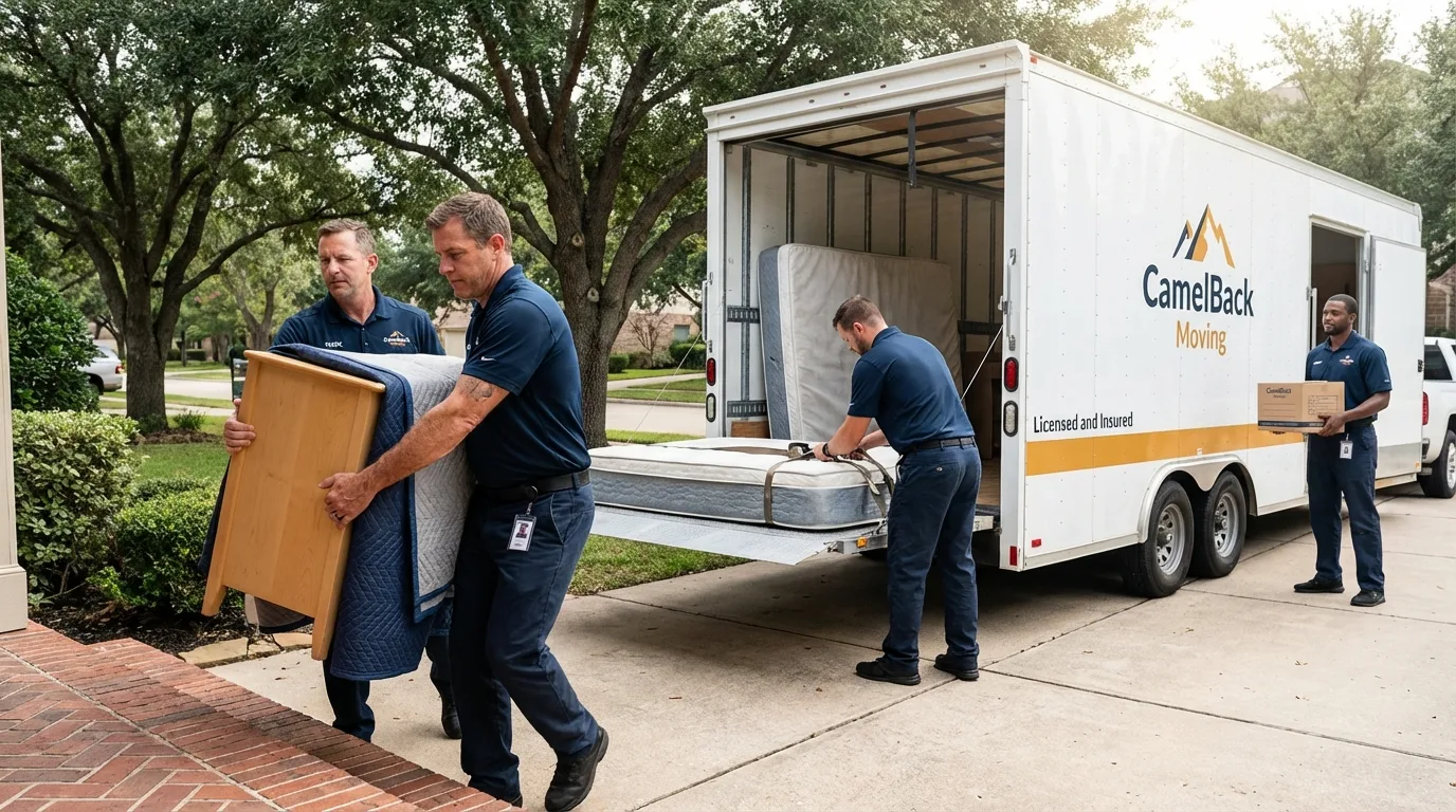 Crew loading residential truck for cross-state move from Villa Ridge, MO